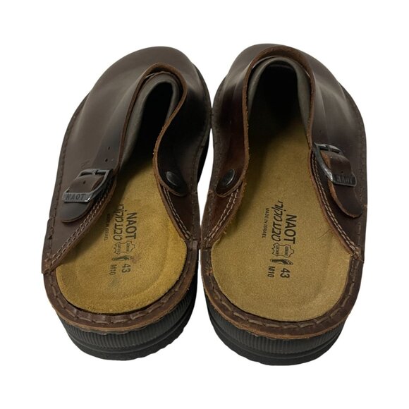 Naot Fiord Mens Clog Size EU 43 US 10 Brown Leather Slip On Mule NWOB main image 7